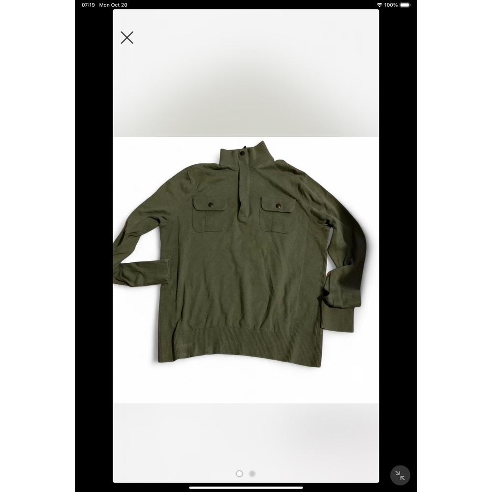 Banana Republic‎ Mens Olive Green Long Sleeve Pullover Sweater
